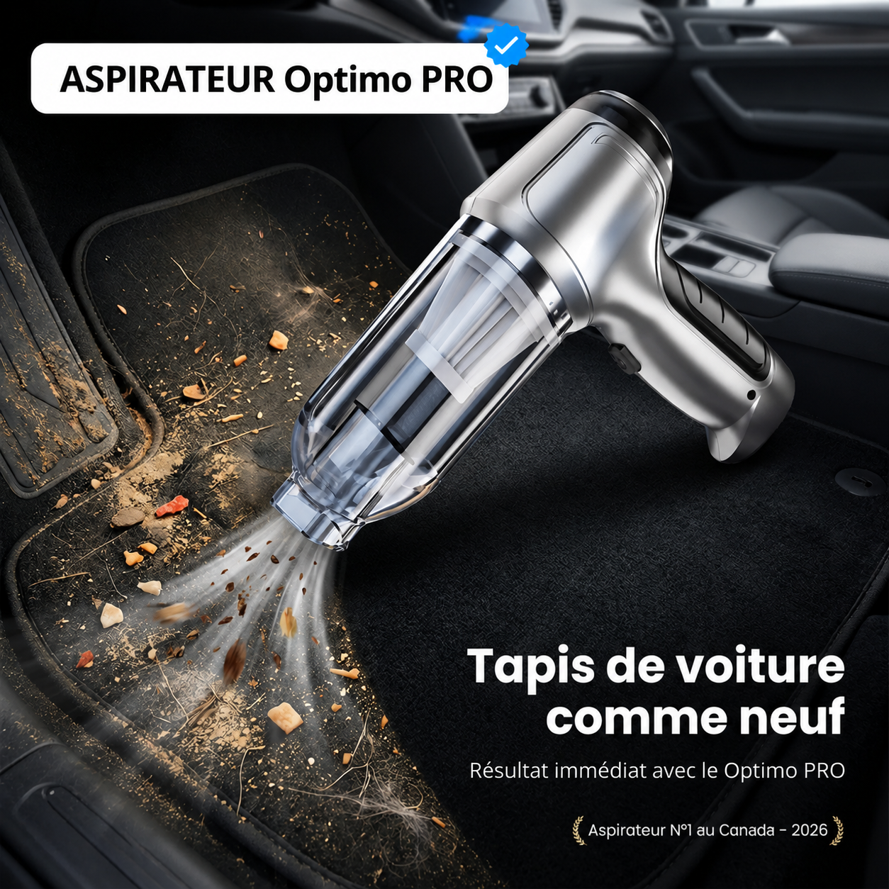 Aspirateur Voiture Sans Fil Puissant Optimo™ PRO