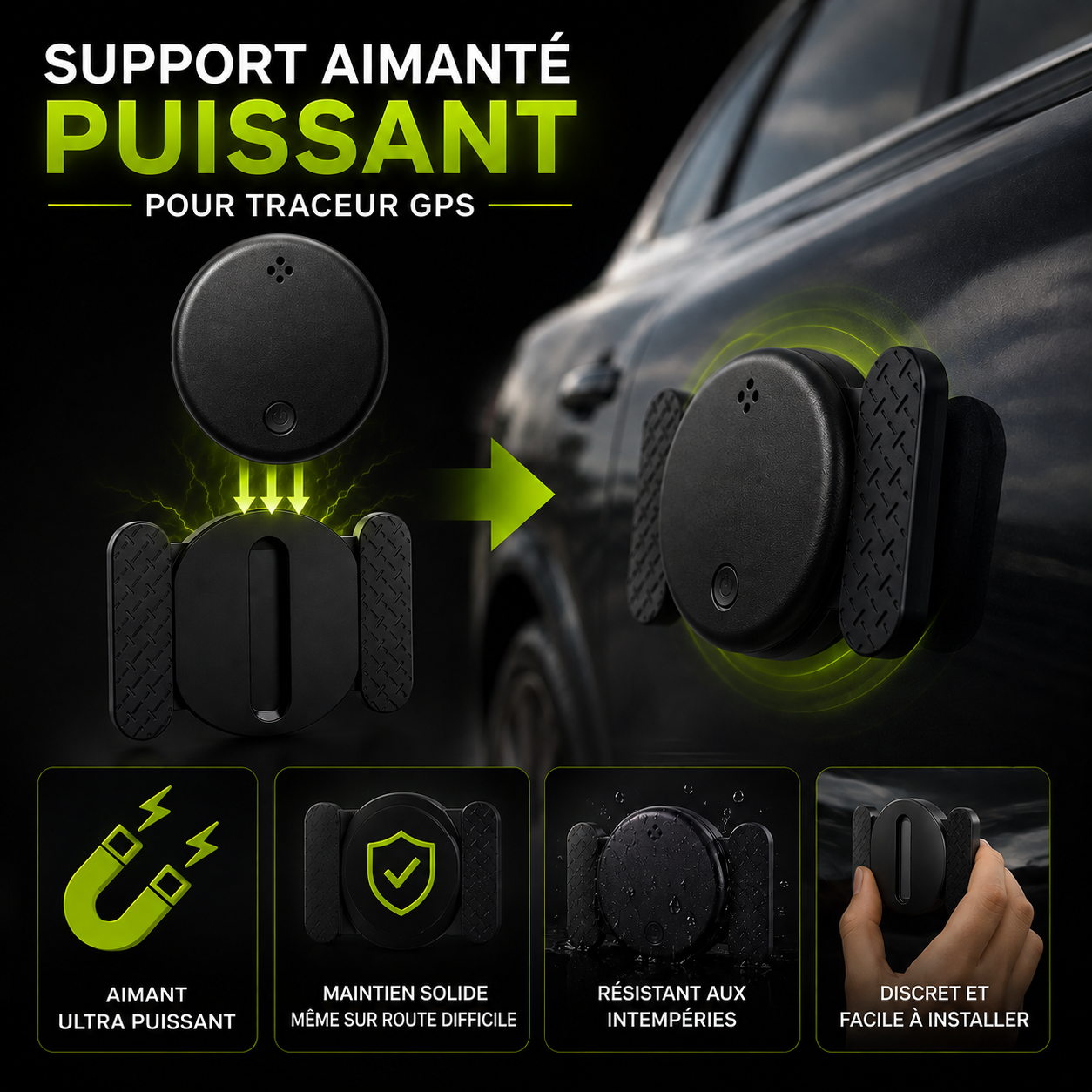 Support Aimanté pour Traceur GPS Indétectable