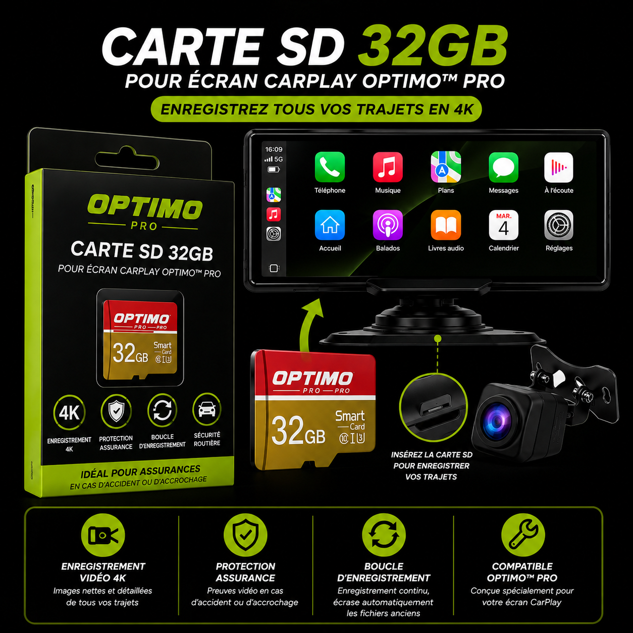 Carte SD 32GB pour CarPlay Optimo™ PRO