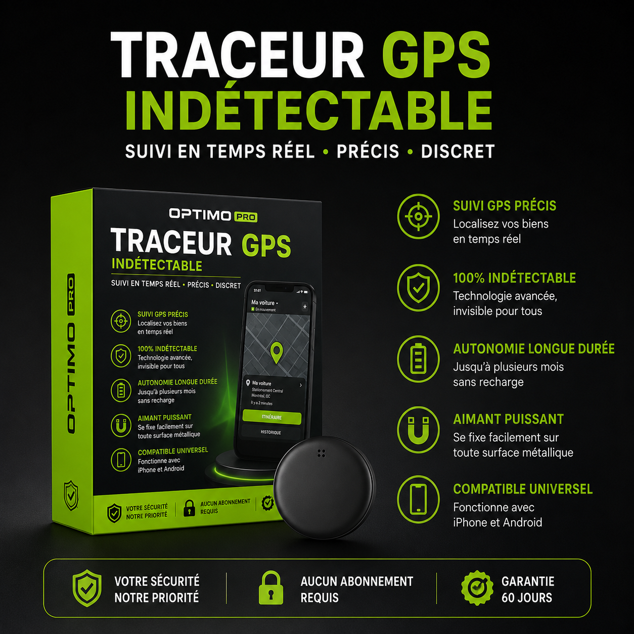 Traceur GPS Indétectable Optimo™ PRO